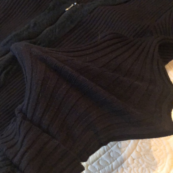 ✔️Anne Fontaine Veronica ribbed zip up cut-in chenille trimmed cardigan - Picture 9 of 15